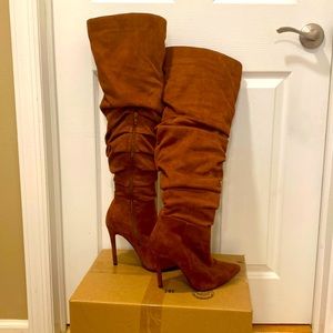 Cognac Over the Knee Boot Size 8